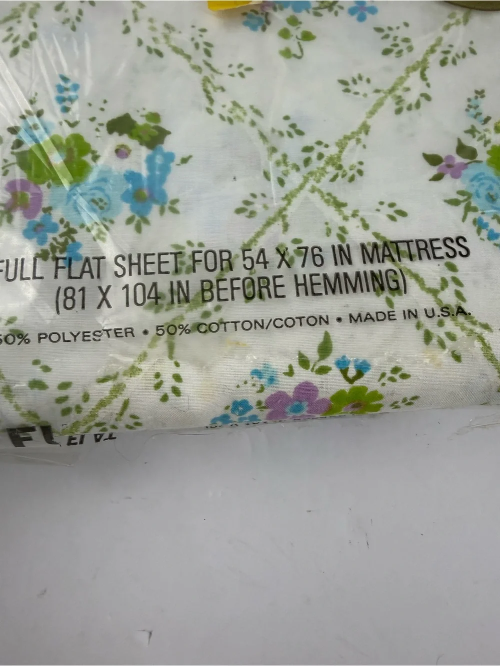 Cannon Monticello Plantation Bouquet Floral Full Flat Sheet Vtg 1970’s Flowers